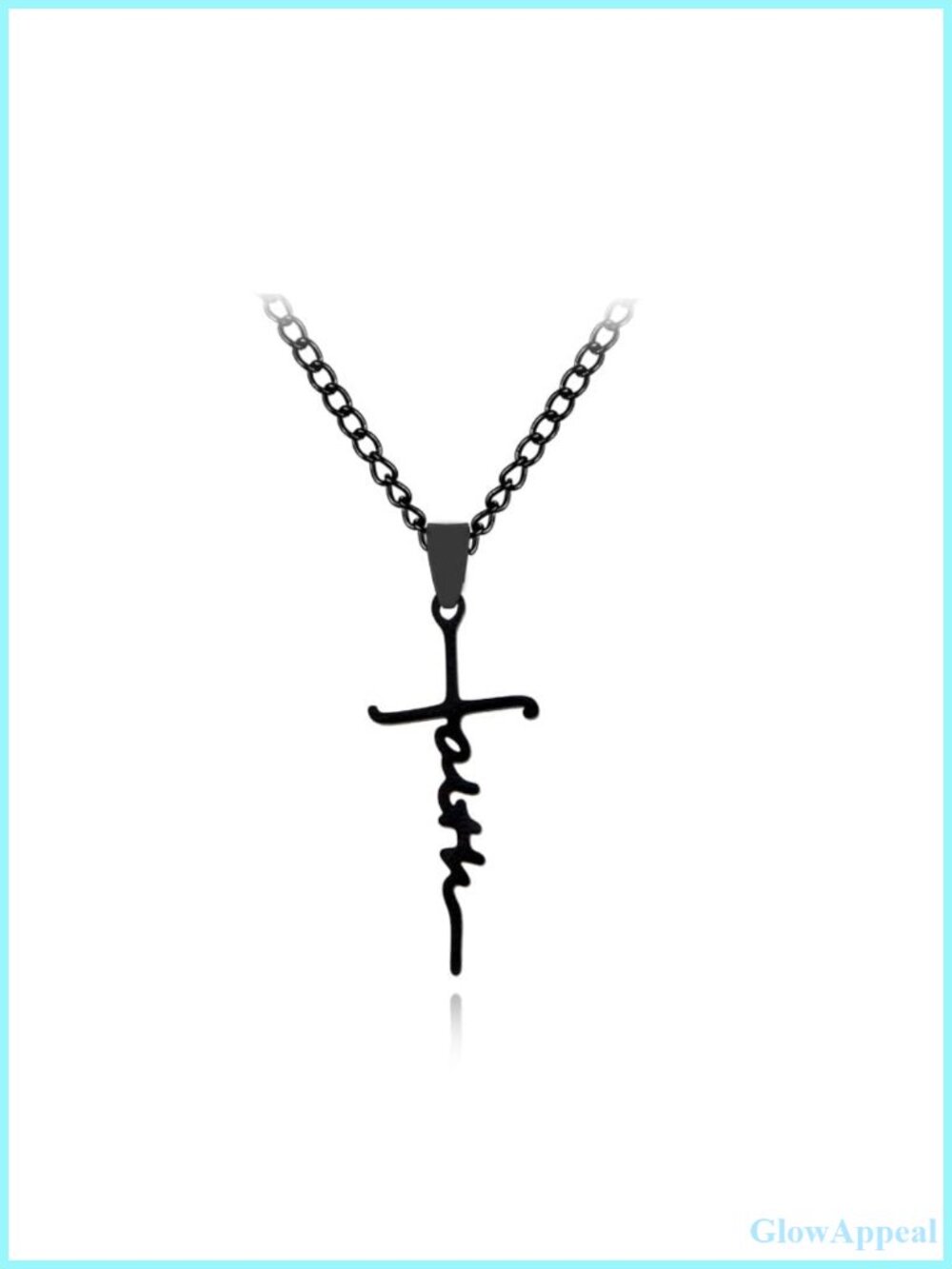 Faith Cross Pendant Necklace Stainless Steel Christian Religious Jewelry